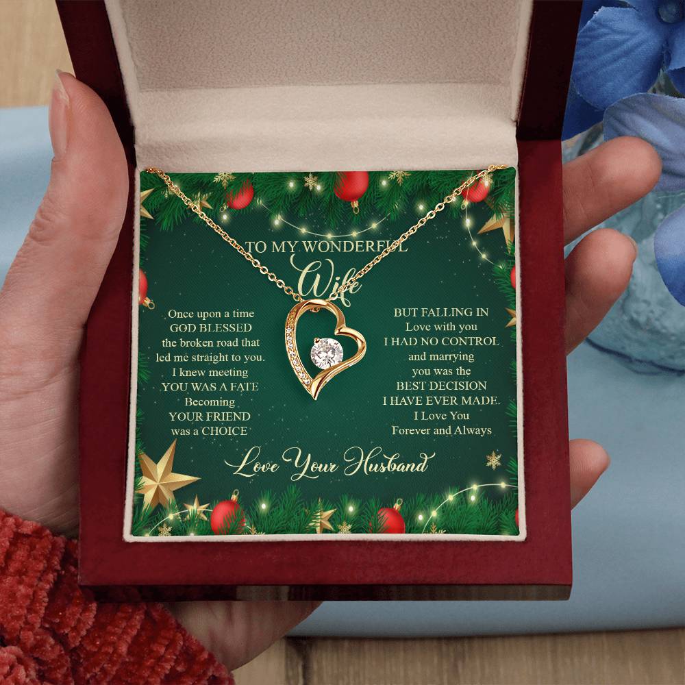 93045a Forever Love Necklace, Gift to my Wife with beautiful Message Card