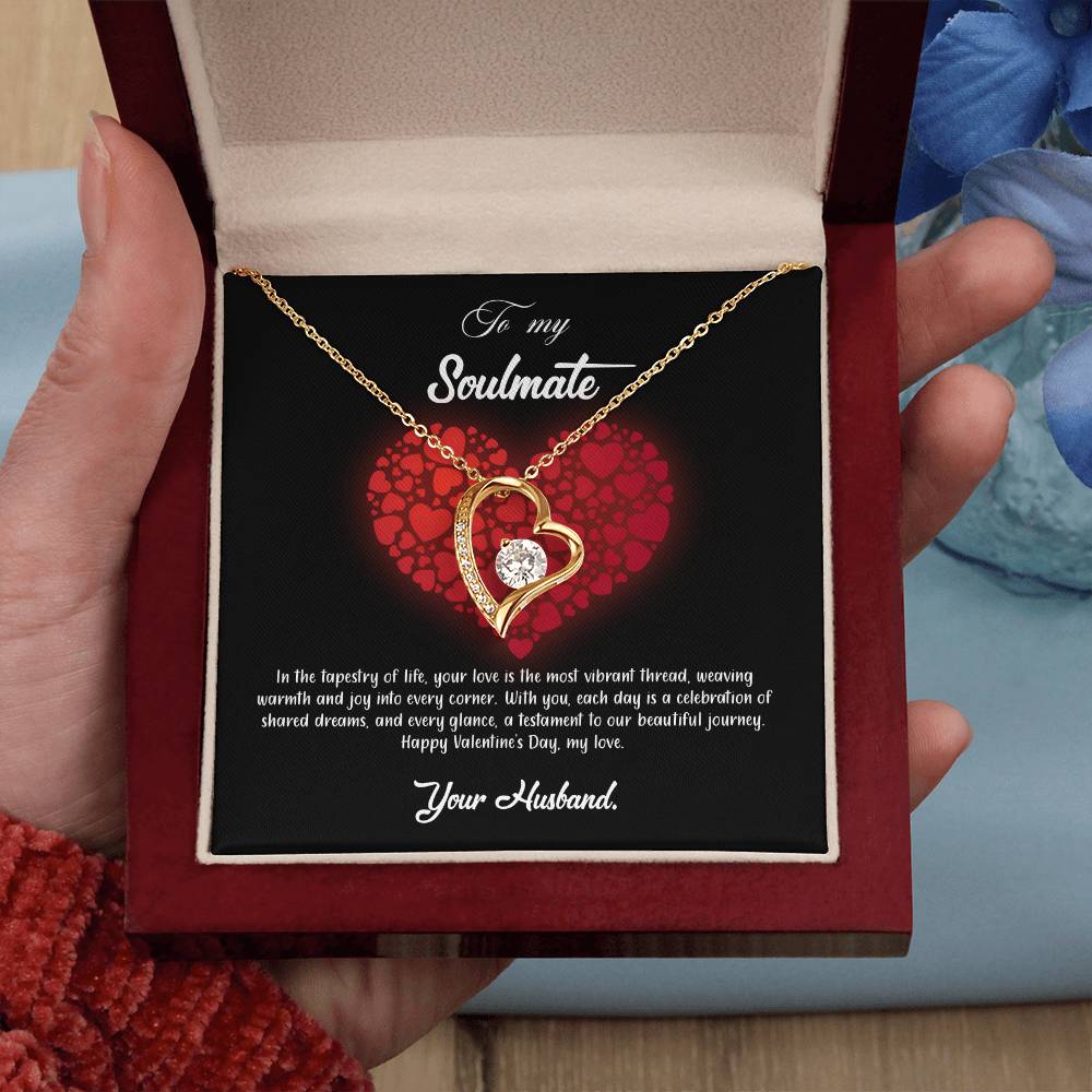 valentine-23b Forever Love Necklace, Gift to My Soulmate with Beautiful Message Card