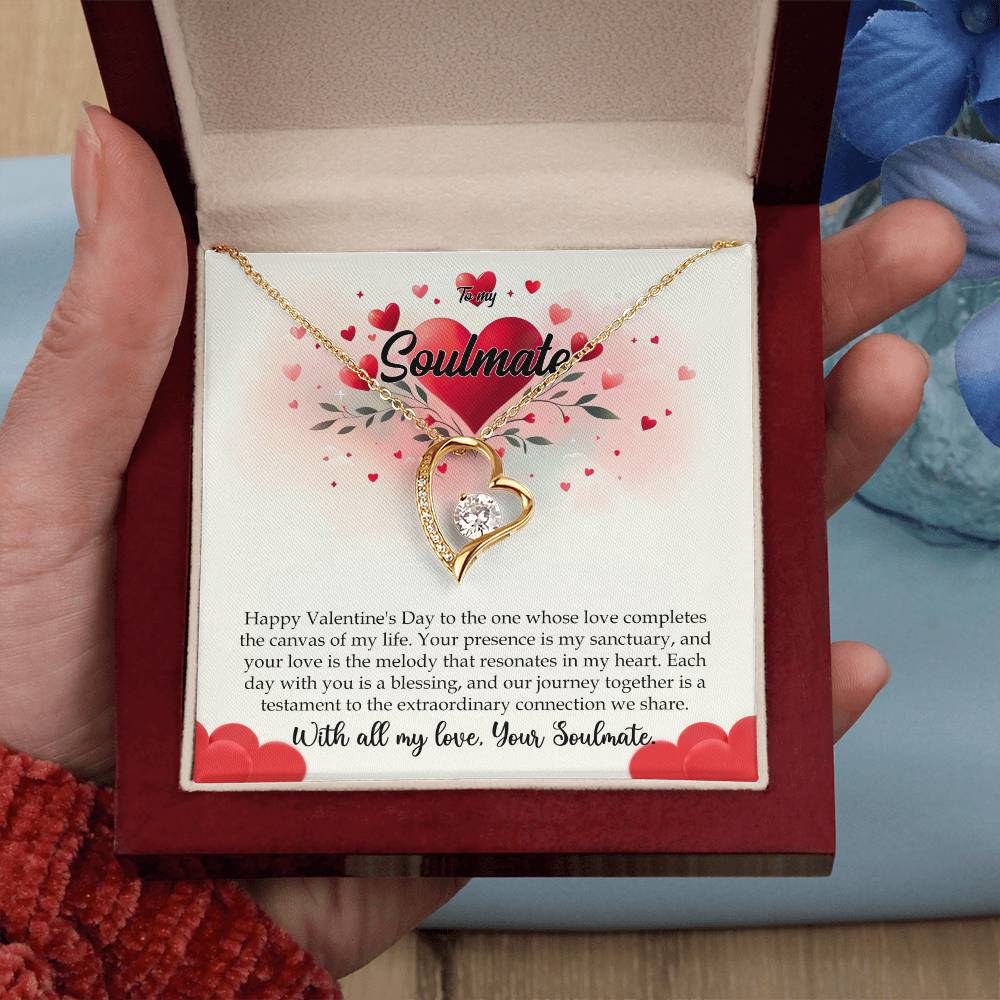 Valentine-st11b Forever Love Necklace, Gift to My Soulmate with Beautiful Message Card