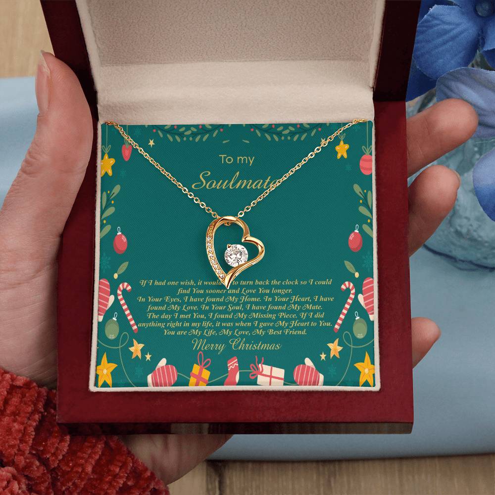 94098a Forever Love Necklace, Gift to My Soulmate with Beautiful Message Card