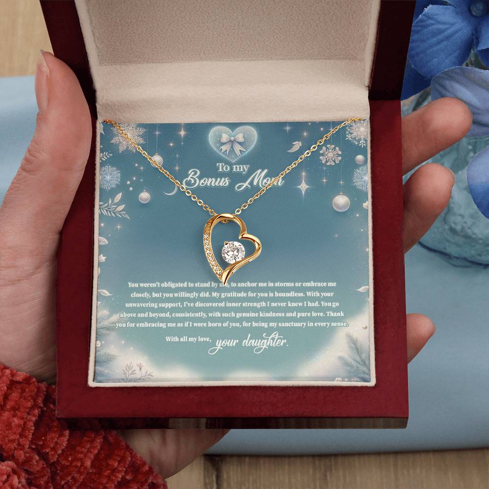 4045 (a) Forever Love Necklace, Gift to my Stepmom with Beautiful Message Card