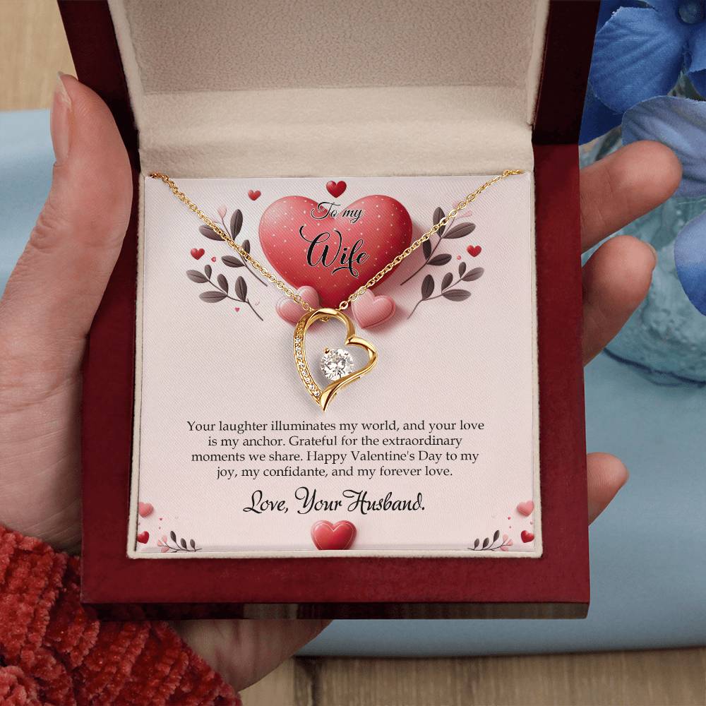 Valentine-st13a Forever Love Necklace, Gift to my Wife with Beautiful Message Card