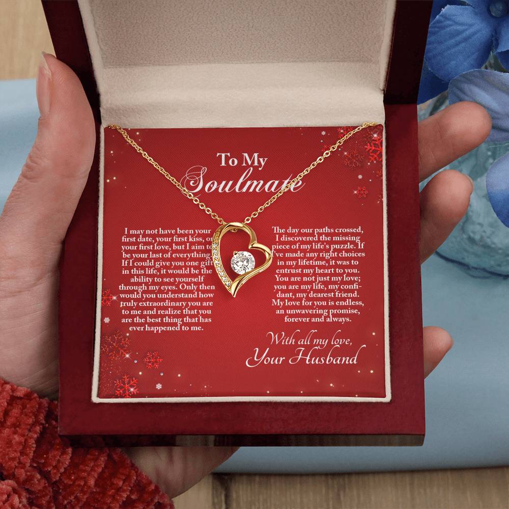 4005b Forever Love Necklace, Gift to My Soulmate with Beautiful Message Card