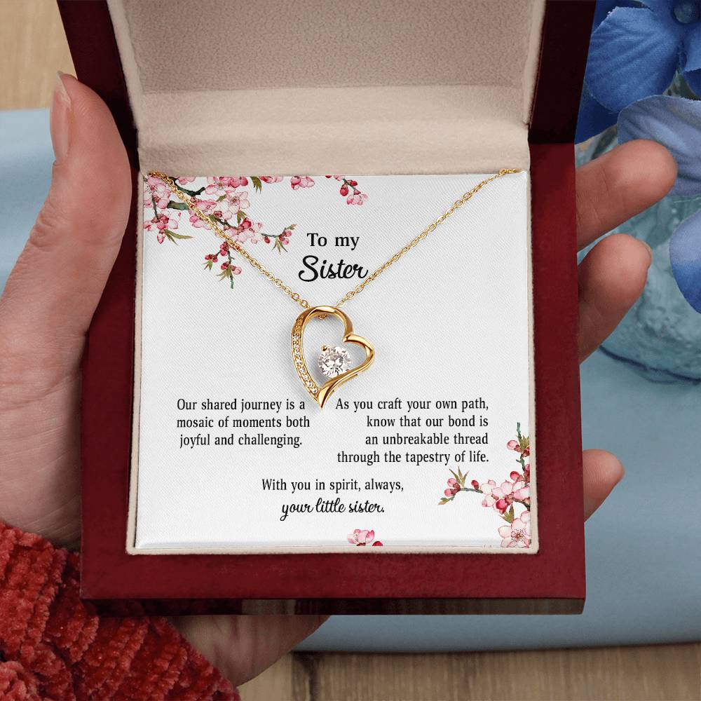 4039b Forever Love Necklace, Gift to my Sister with Beautiful Message Card