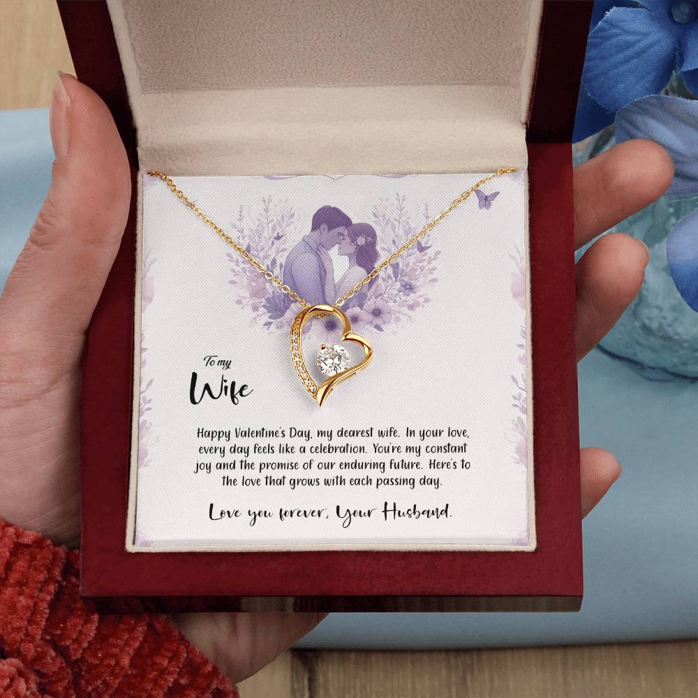 Valentine-st14a Forever Love Necklace, Gift to my Wife with Beautiful Message Card