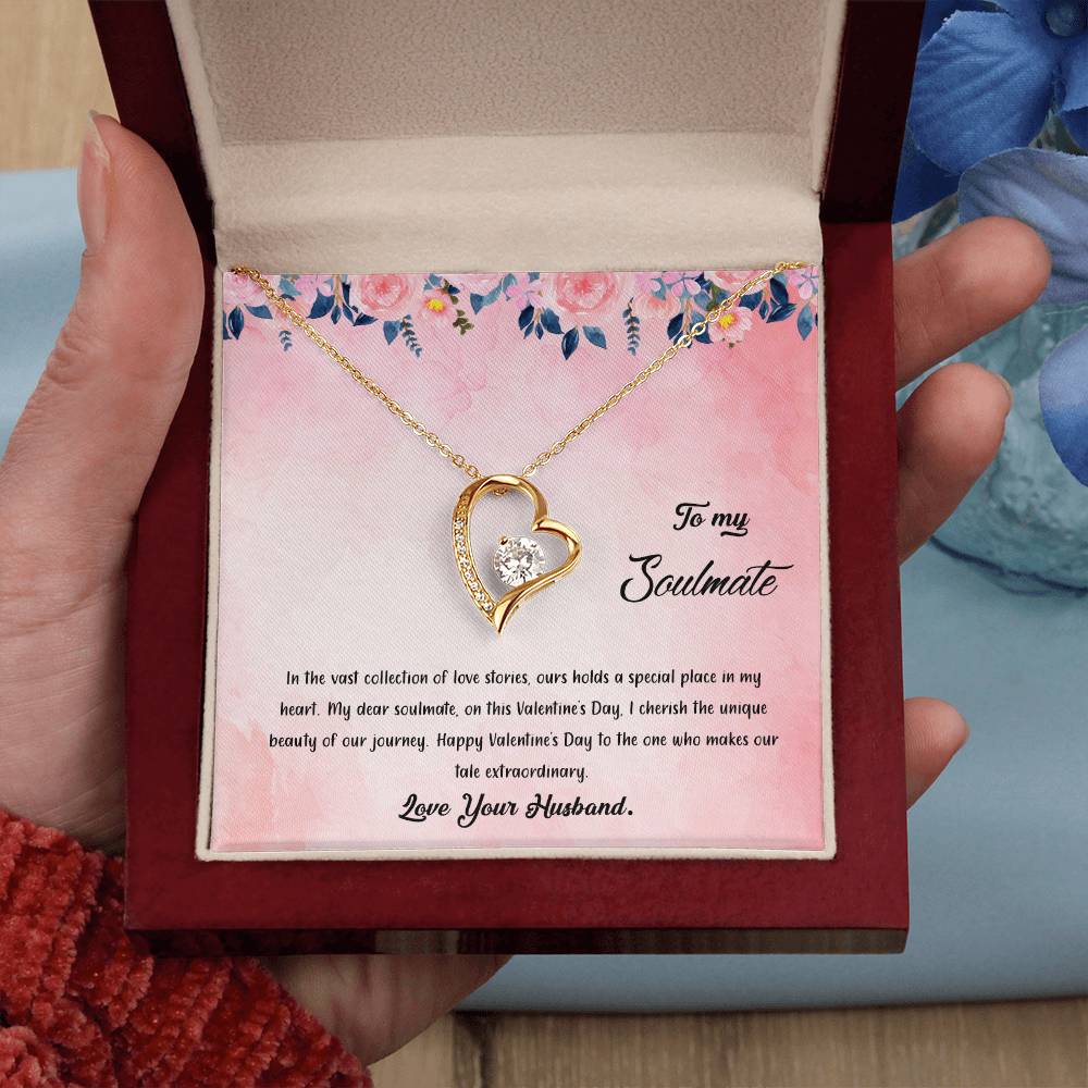 valentine-38b Forever Love Necklace, Gift to My Soulmate with Beautiful Message Card