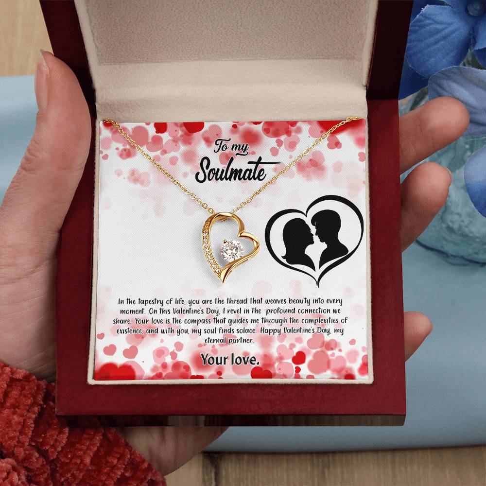 valentine-36b Forever Love Necklace, Gift to My Soulmate with Beautiful Message Card