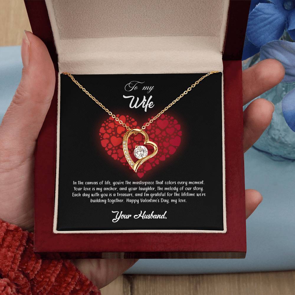 valentine-23a Forever Love Necklace, Gift to my Wife with Beautiful Message Card