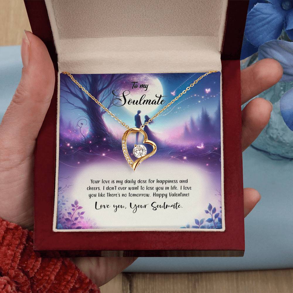 Valentine-st19b Forever Love Necklace, Gift to My Soulmate with Beautiful Message Card