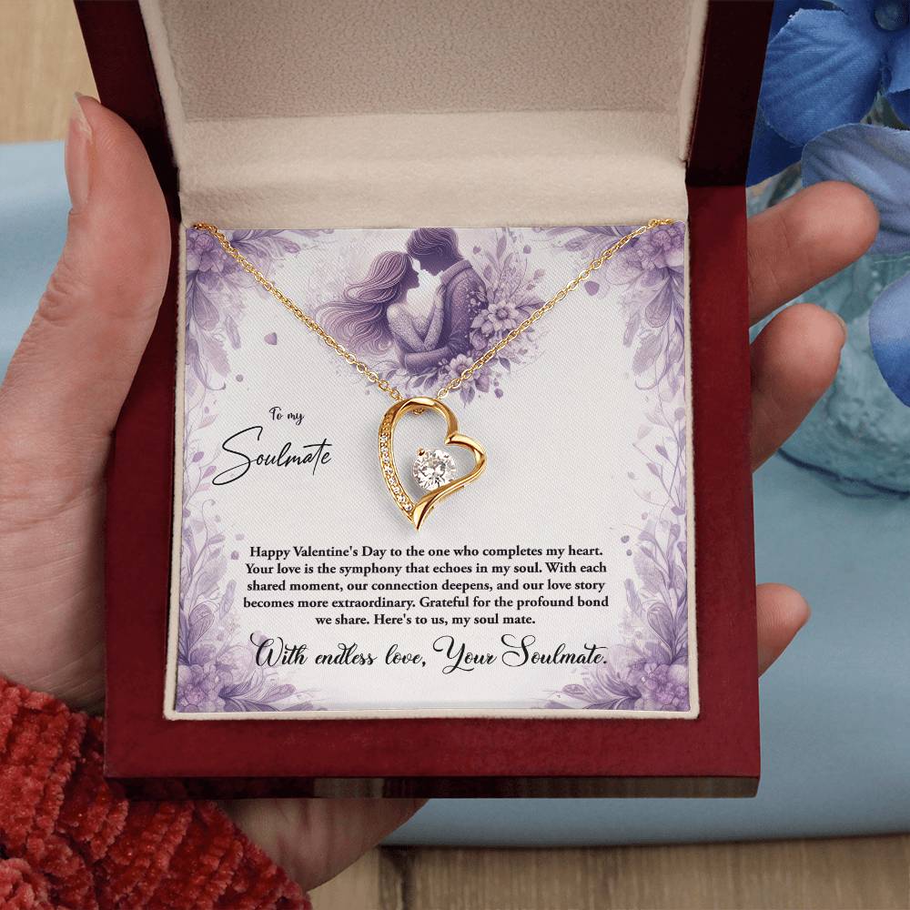 Valentine-st10b Forever Love Necklace, Gift to My Soulmate with Beautiful Message Card