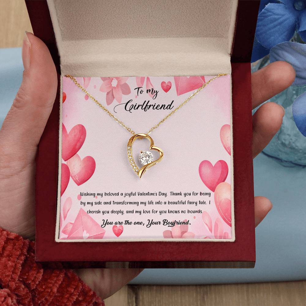 valentine-37c Forever Love Necklace, Gift to my Girlfriend with Beautiful Message Card