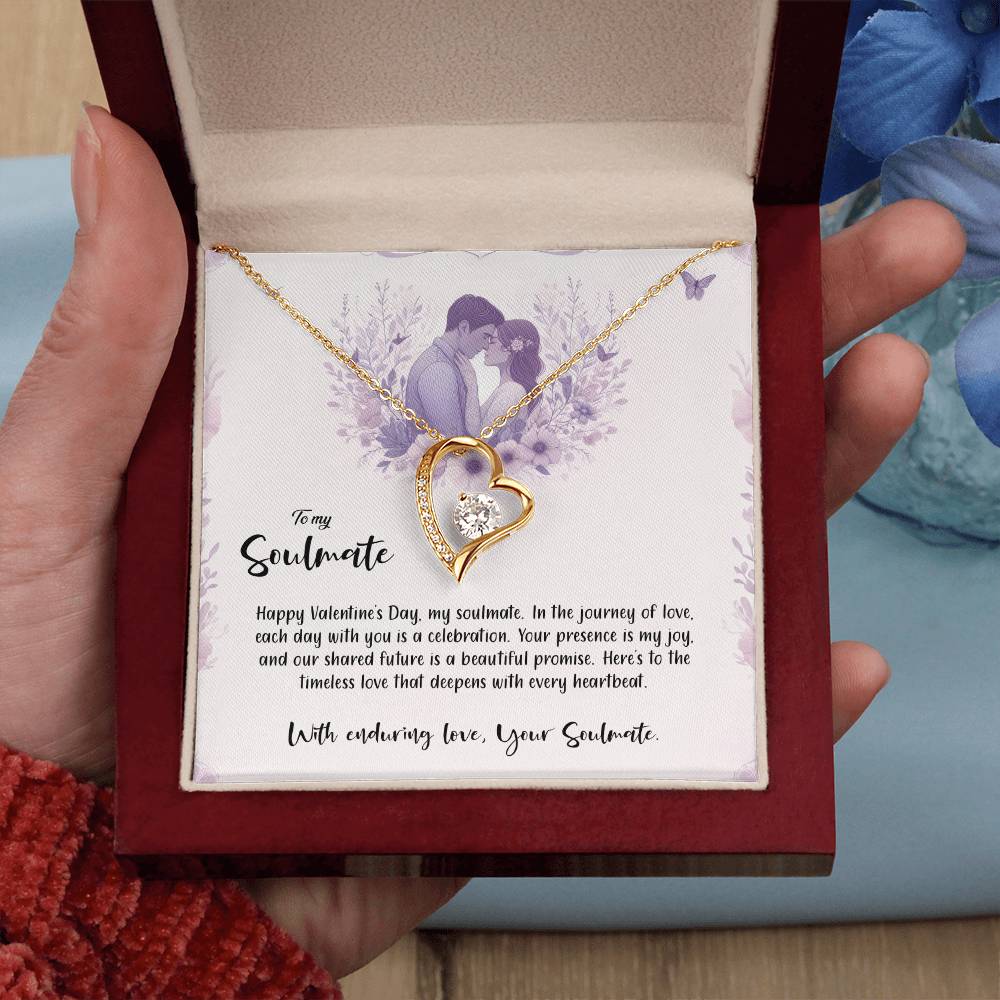 Valentine-st14b Forever Love Necklace, Gift to My Soulmate with Beautiful Message Card