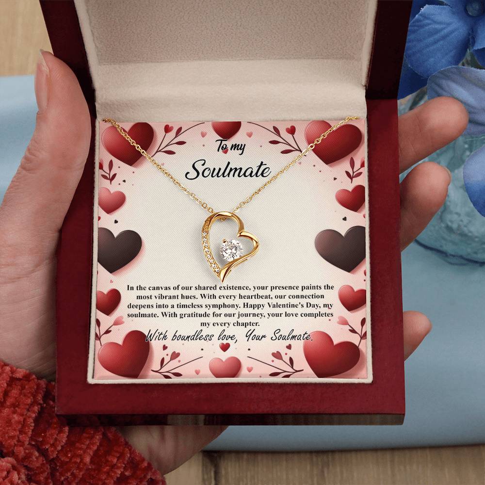 Valentine-st7b Forever Love Necklace, Gift to My Soulmate with Beautiful Message Card