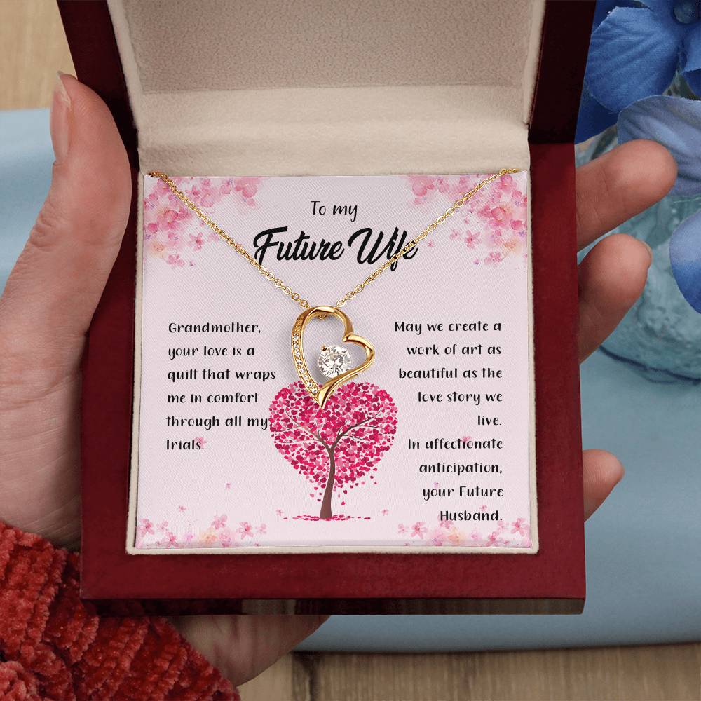 4042b fix Forever Love Necklace, Gift to my Future Wife with Beautiful Message Card