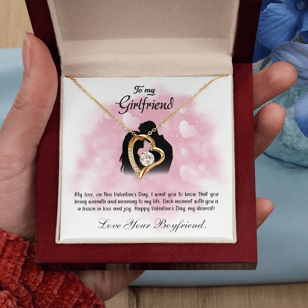 valentine-5c Forever Love Necklace, Gift to my Girlfriend with Beautiful Message Card