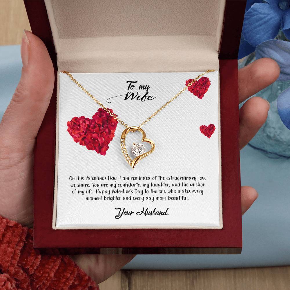 valentine-17a Forever Love Necklace, Gift to my Wife with Beautiful Message Card