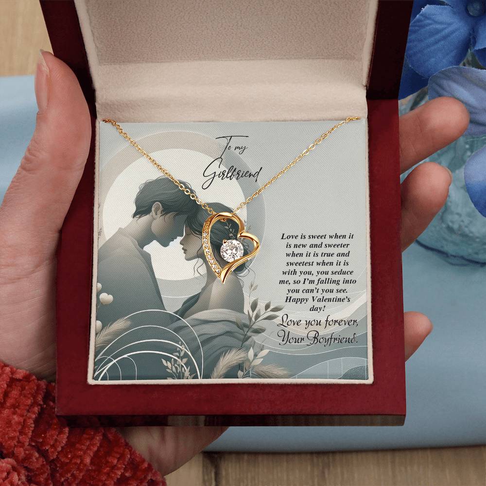 Valentine-st22c Forever Love Necklace, Gift to my Girlfriend with Beautiful Message Card