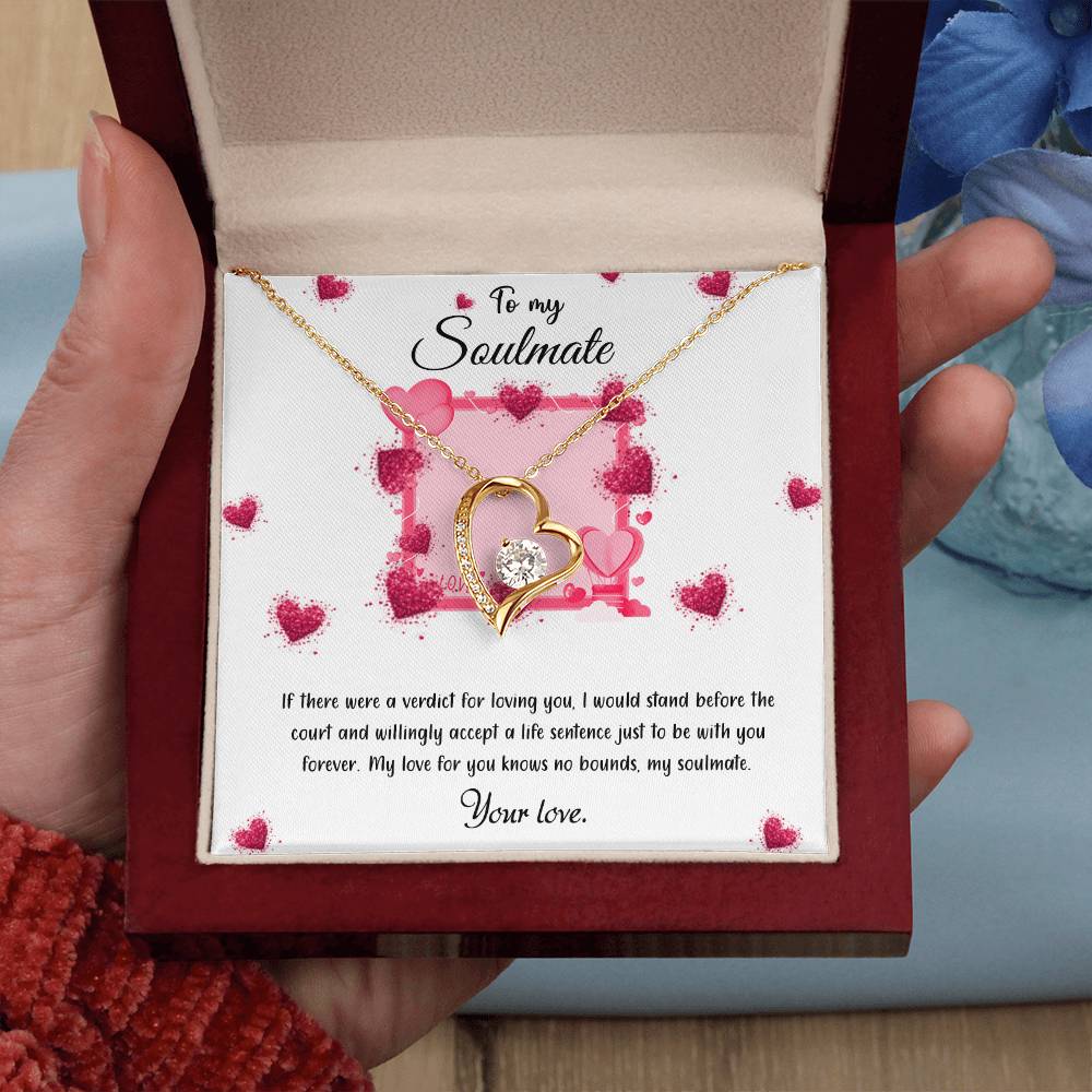 valentine-32c Forever Love Necklace, Gift to my Girlfriend with Beautiful Message Card