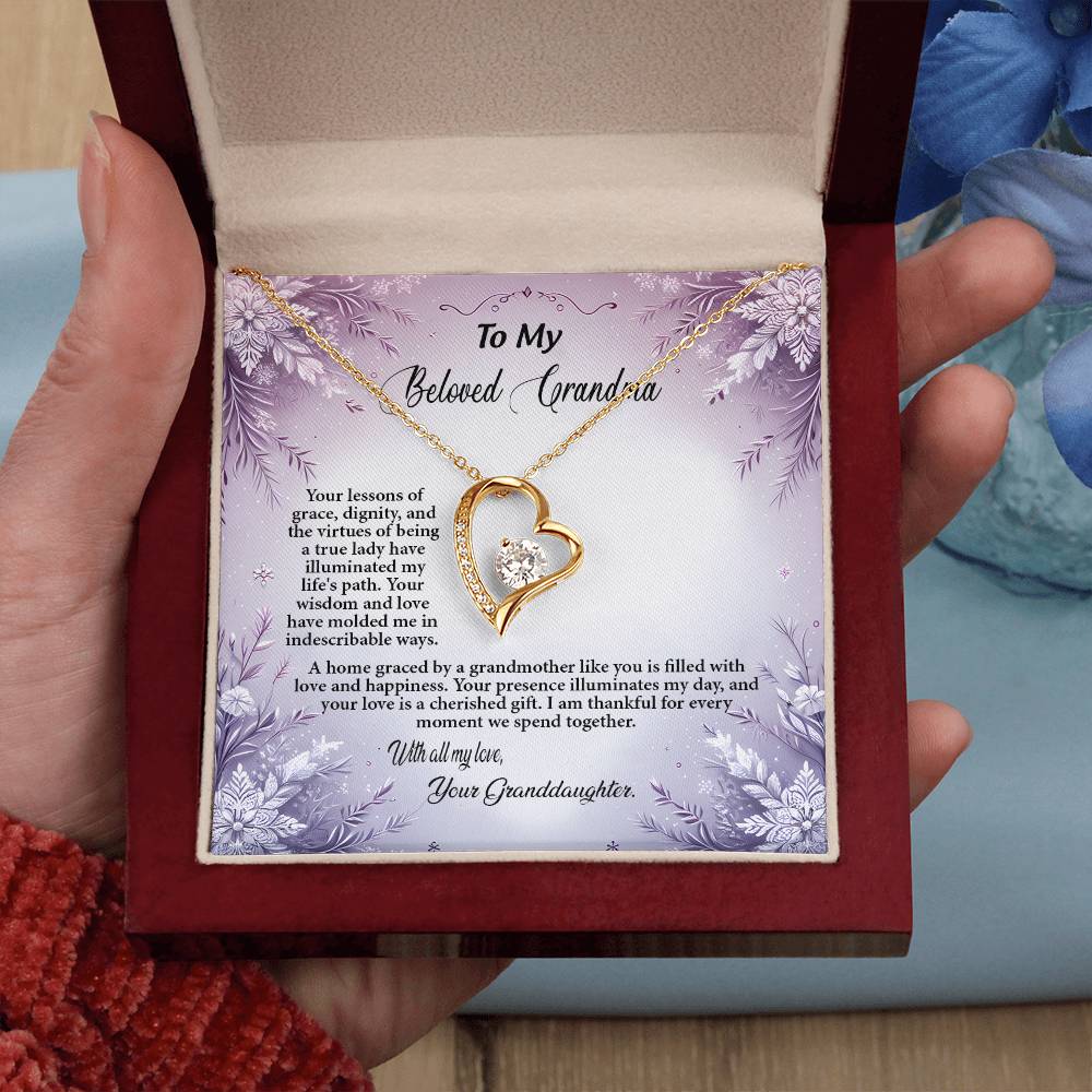 4054a Forever Love Necklace, Gift to my Grandma with Beautiful Message Card