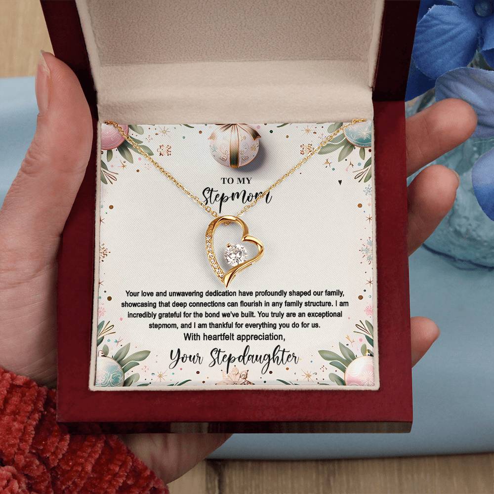 4048(a) Forever Love Necklace, Gift to my Stepmom with Beautiful Message Card