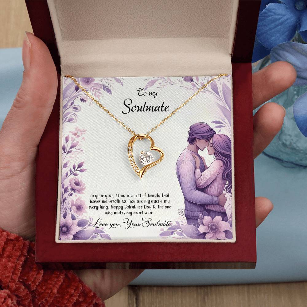 Valentine-st25b Forever Love Necklace, Gift to My Soulmate with Beautiful Message Card