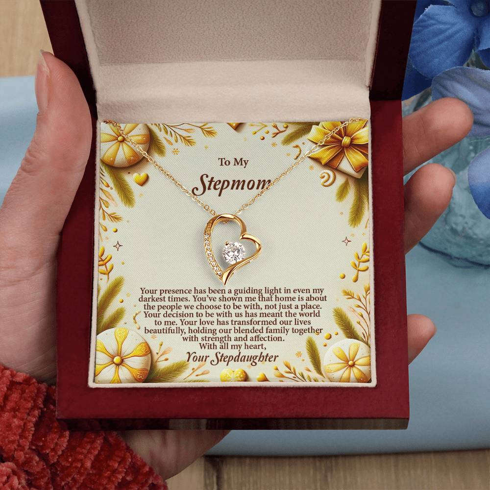 4056c Forever Love Necklace, Gift to my Stepmom with Beautiful Message Card