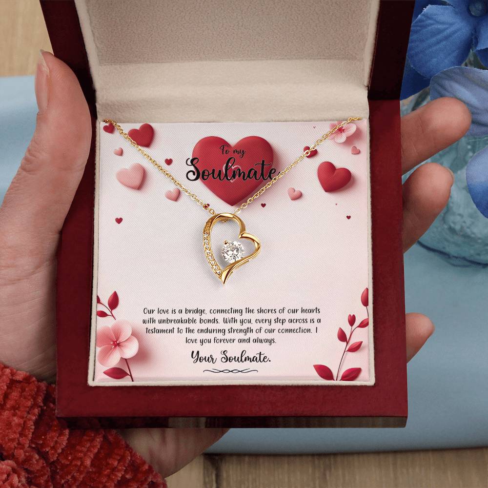 Valentine-st6b Forever Love Necklace, Gift to My Soulmate with Beautiful Message Card