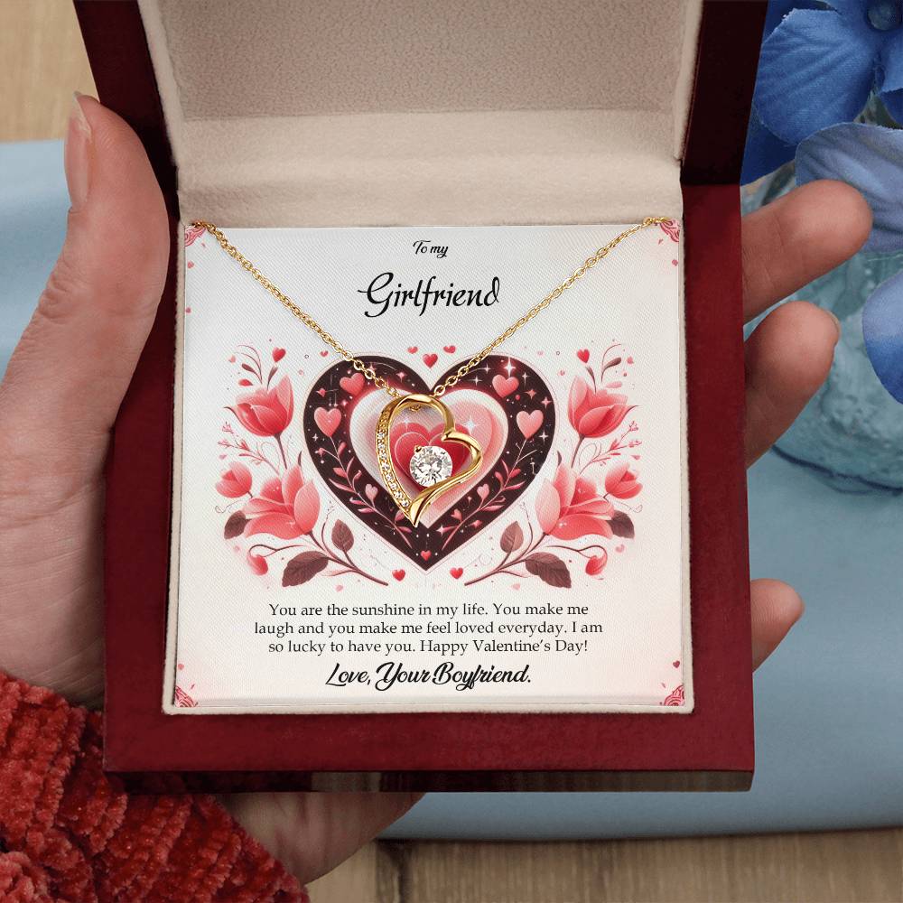 Valentine-st5c Forever Love Necklace, Gift to my Girlfriend with Beautiful Message Card