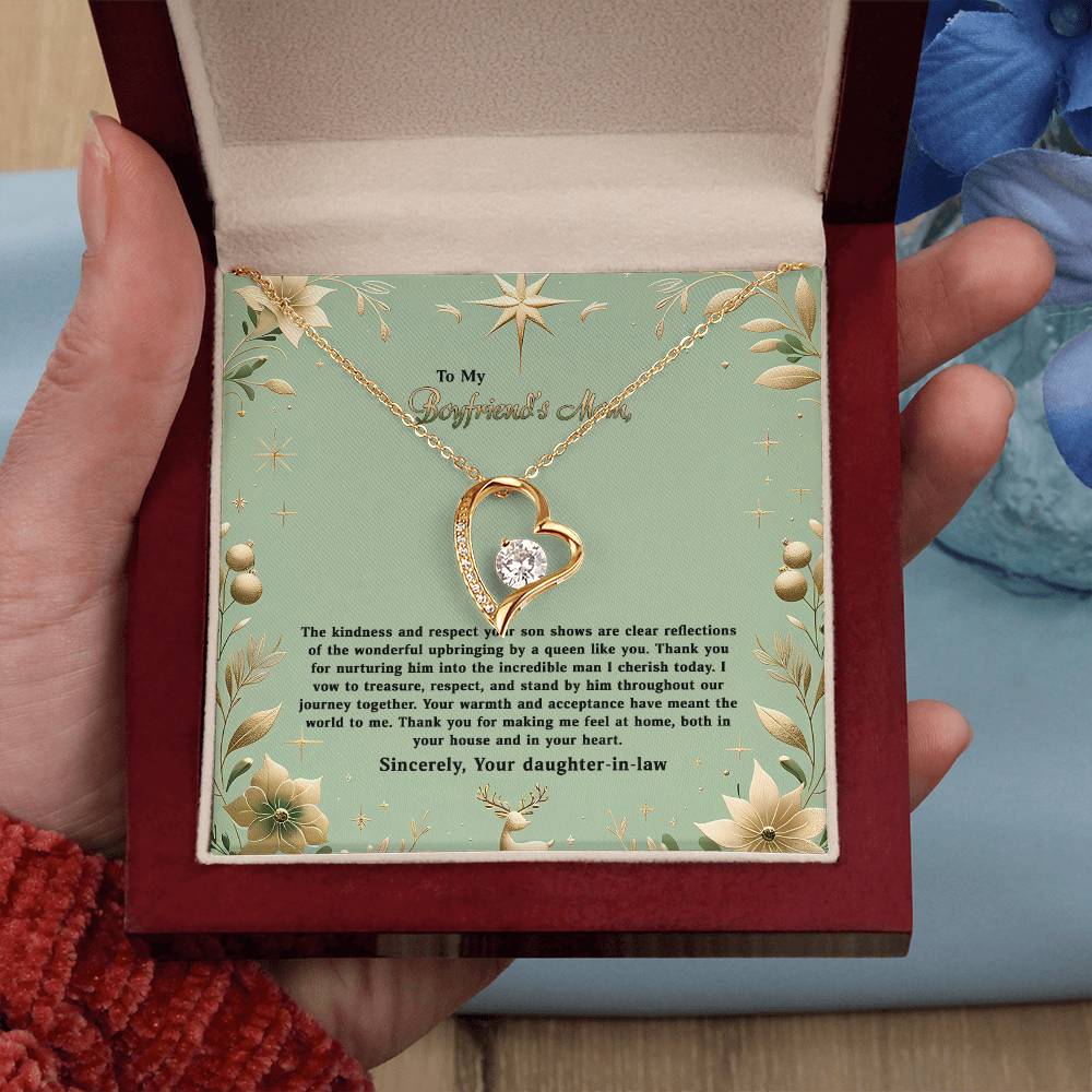 4047a Forever Love Necklace, Gift to my Boyfriend's Mom with Beautiful Message Card