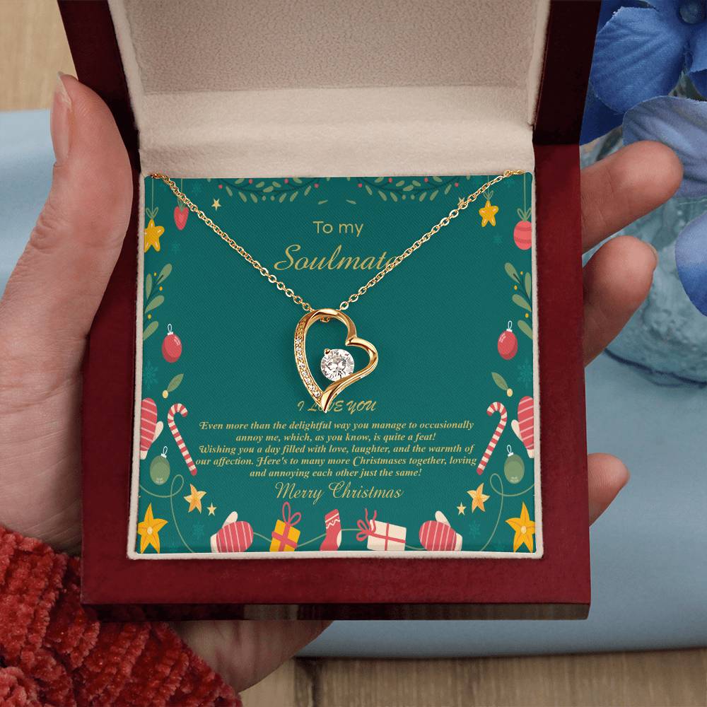 94098b Forever Love Necklace, Gift to My Soulmate with Beautiful Message Card