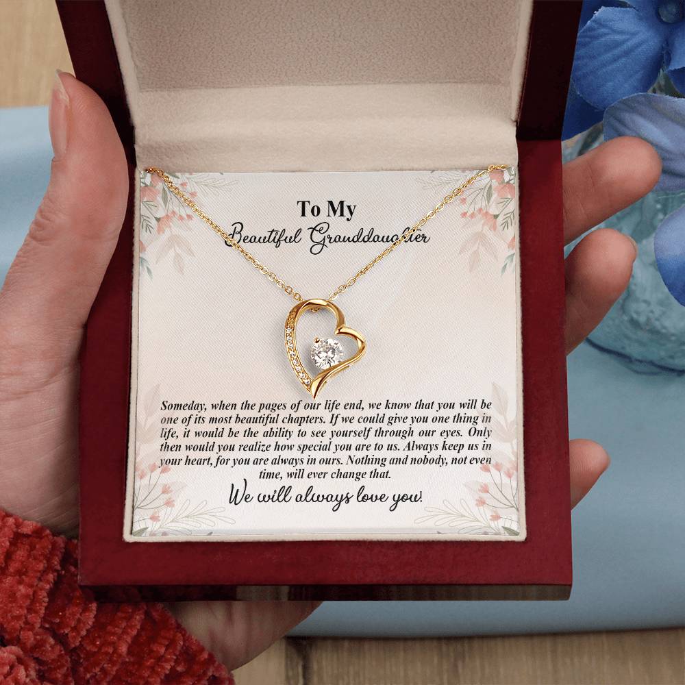 4025d Forever Love Necklace, Gift to my Granddaughter with Beautiful Message Card