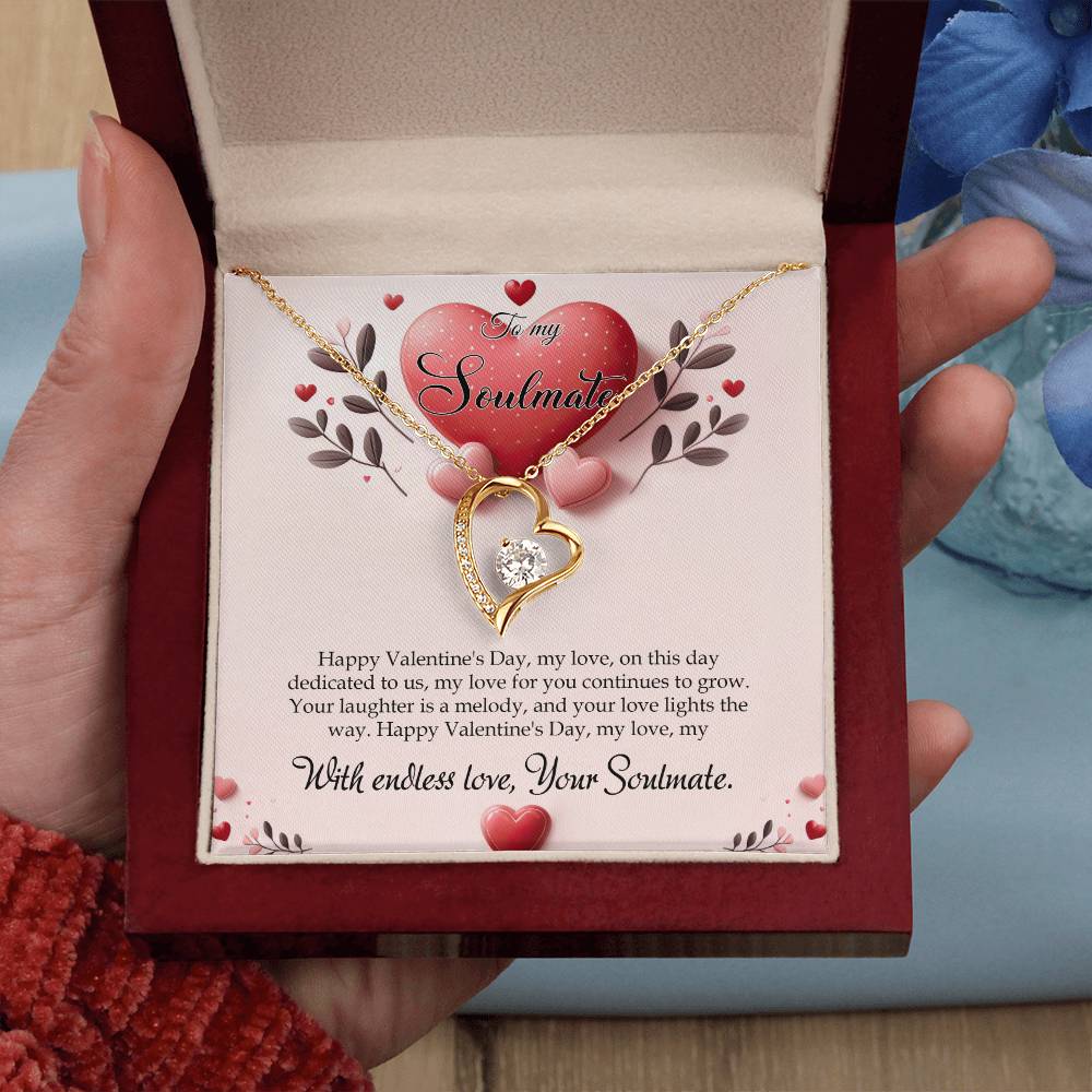 Valentine-st13b Forever Love Necklace, Gift to My Soulmate with Beautiful Message Card