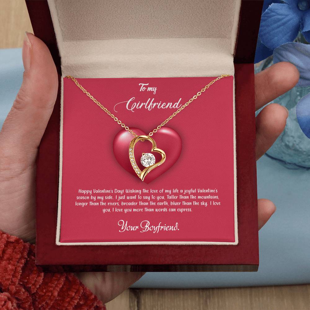 valentine-35c Forever Love Necklace, Gift to my Girlfriend with Beautiful Message Card