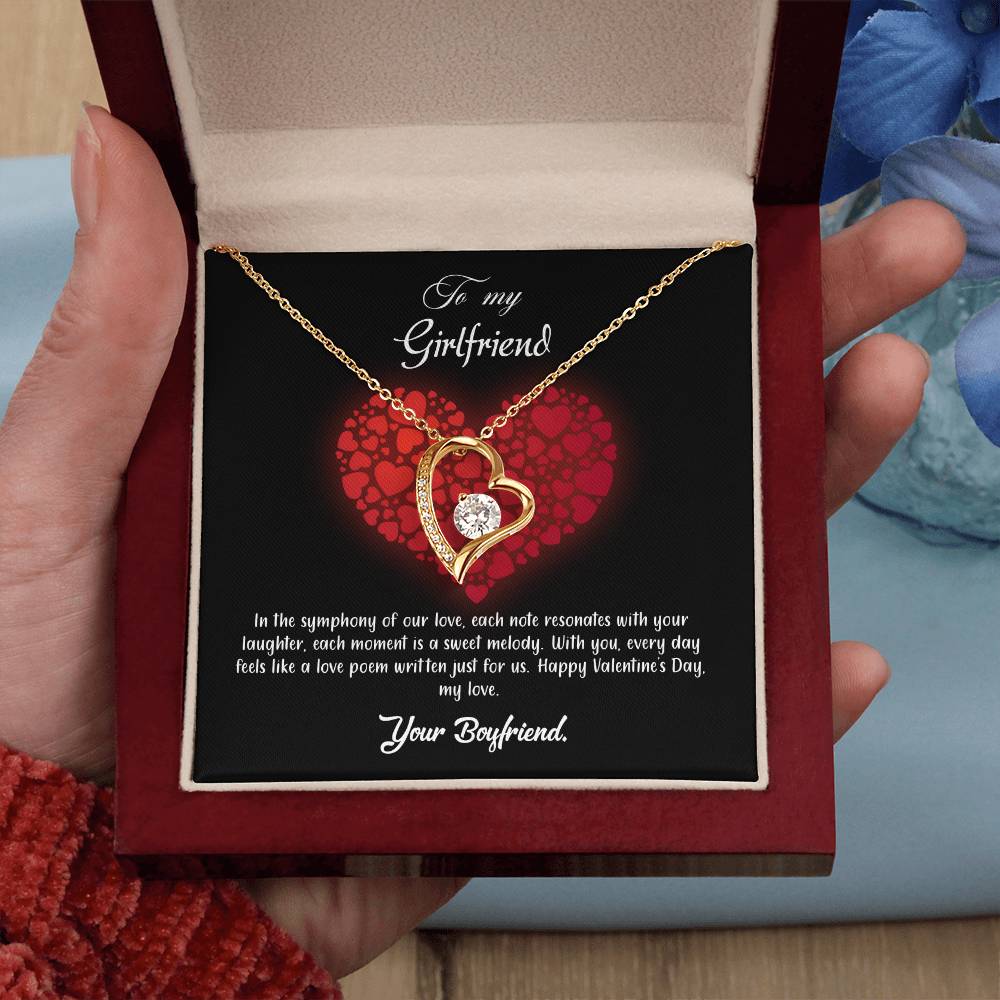 valentine-23c Forever Love Necklace, Gift to my Girlfriend with Beautiful Message Card