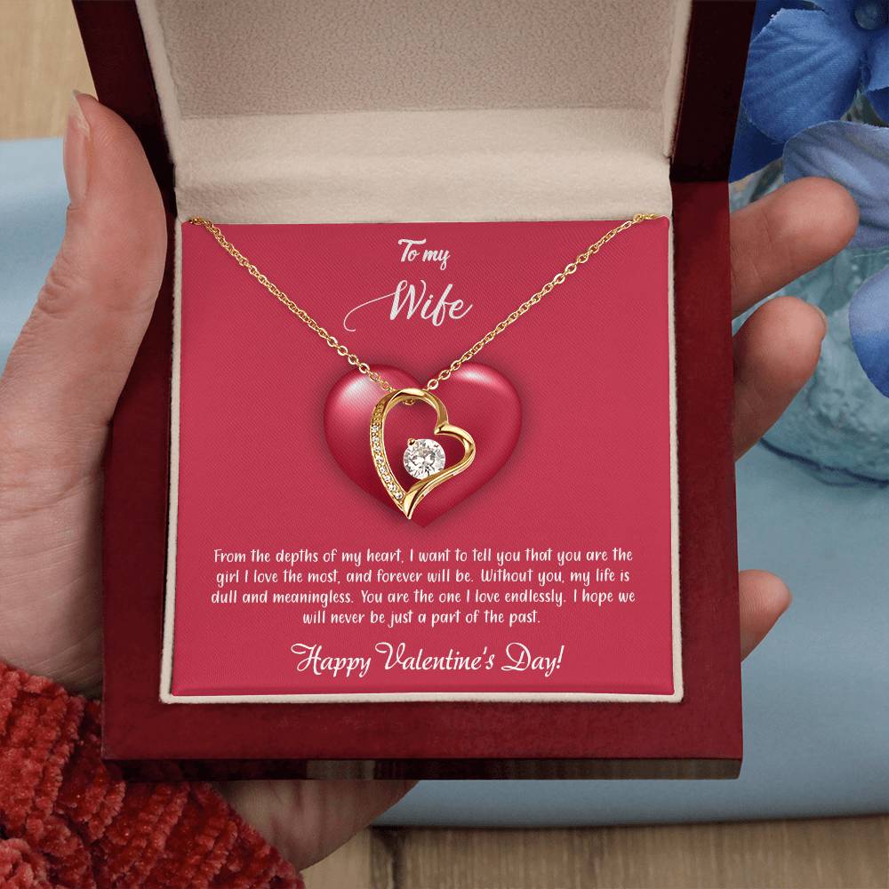 valentine-35a Forever Love Necklace, Gift to my Wife with Beautiful Message Card