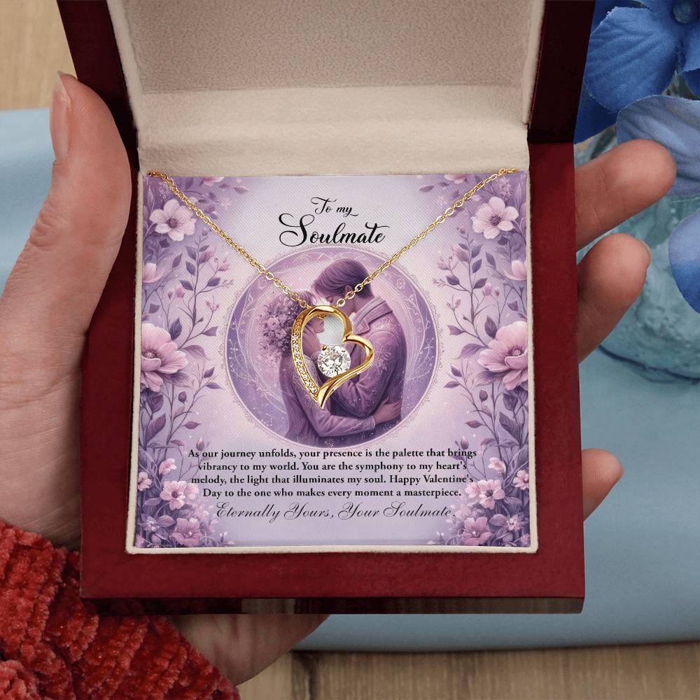 Valentine-st26b Forever Love Necklace, Gift to My Soulmate with Beautiful Message Card