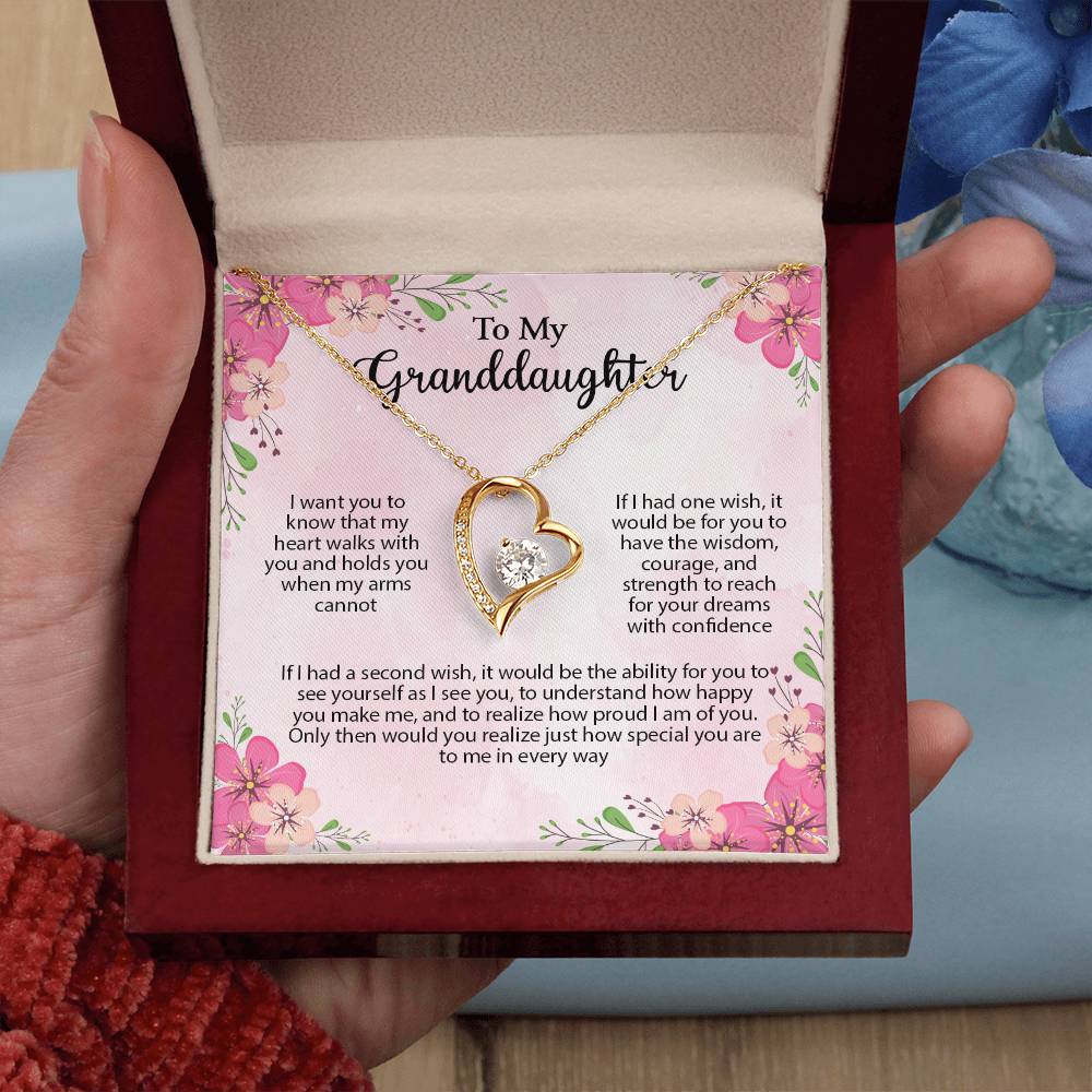 4035 Forever Love Necklace, Gift to my Granddaughter with Beautiful Message Card