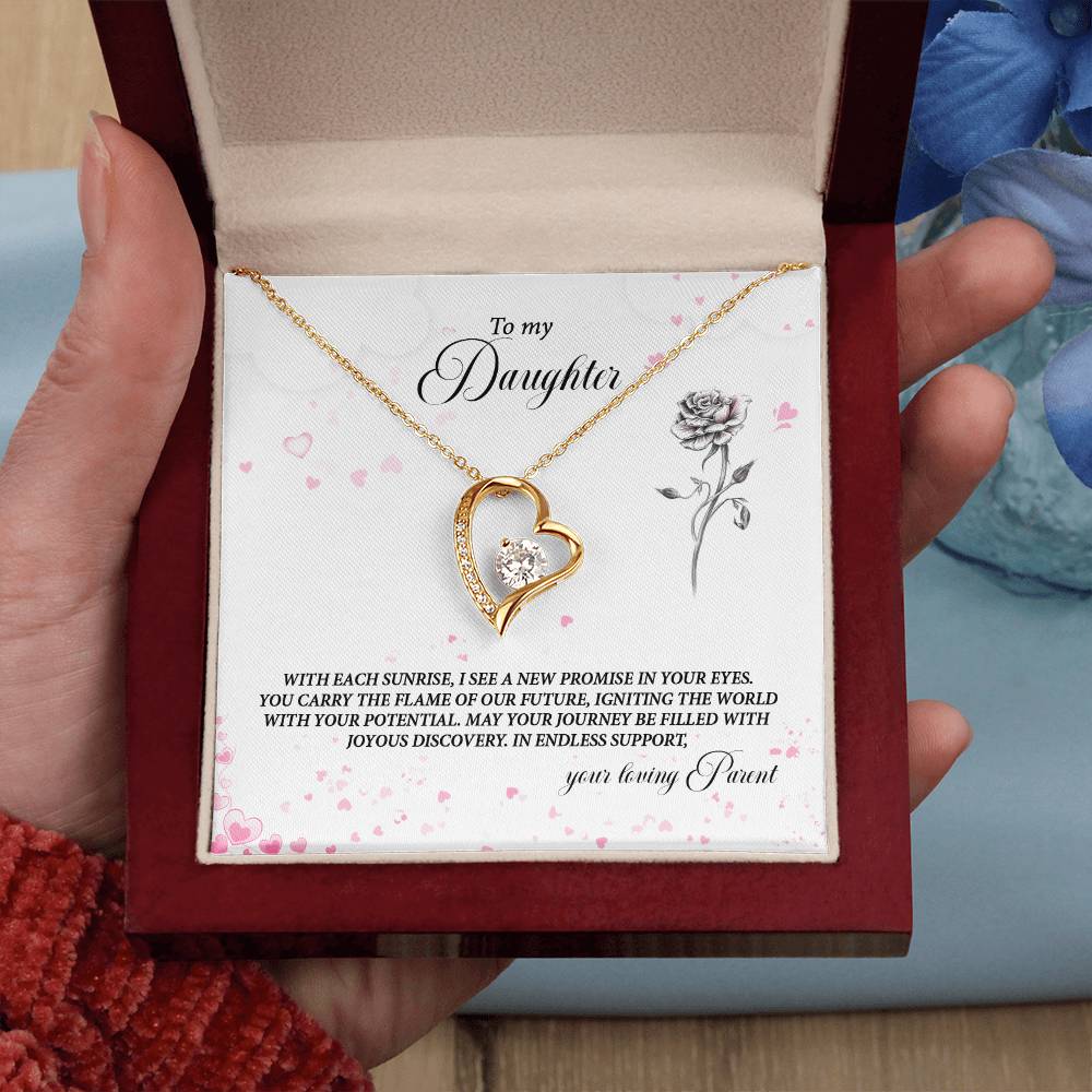 4037a Forever Love Necklace, Gift to my Daughter with Beautiful Message Card