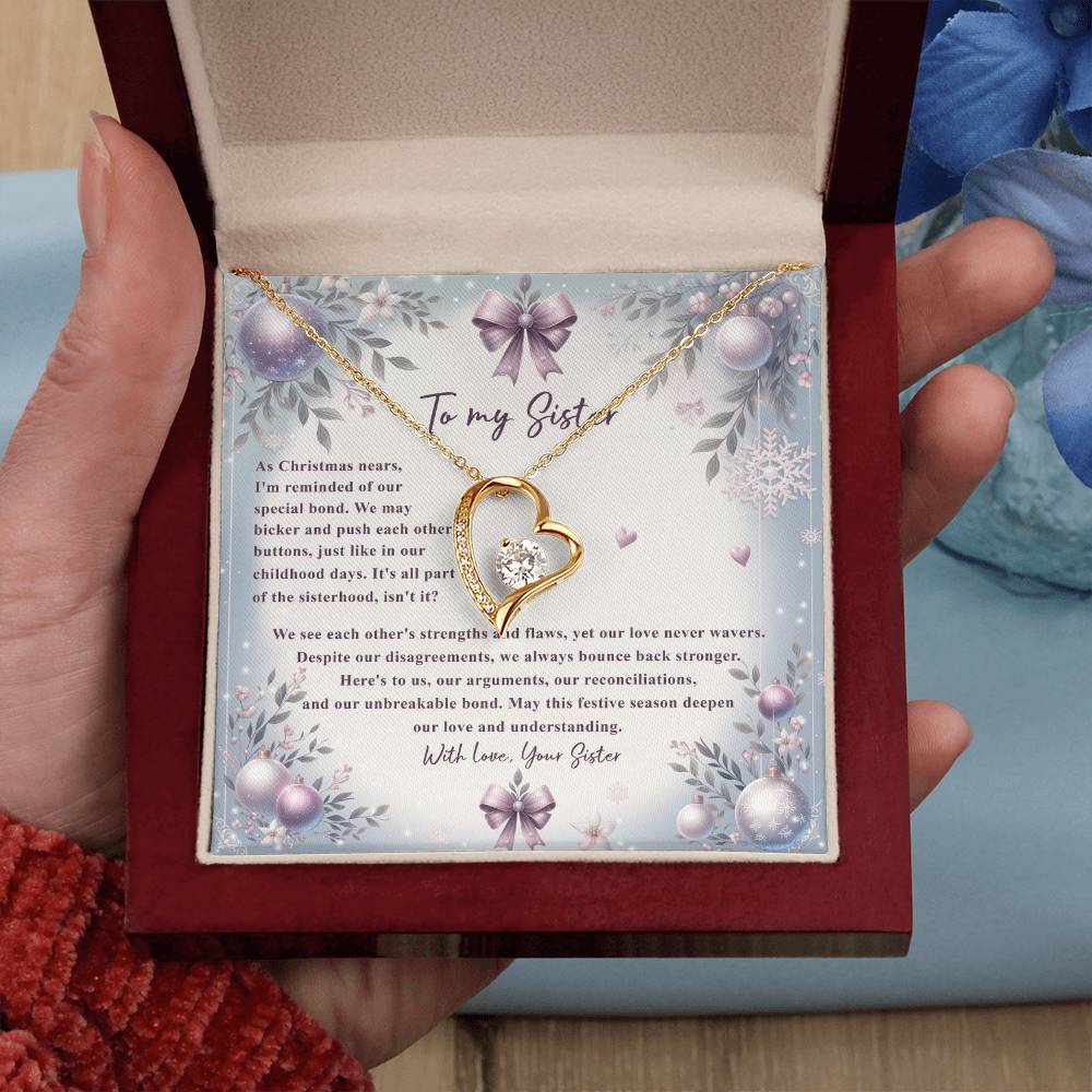 95784c Forever Love Necklace, Gift to my Sister with Beautiful Message Card