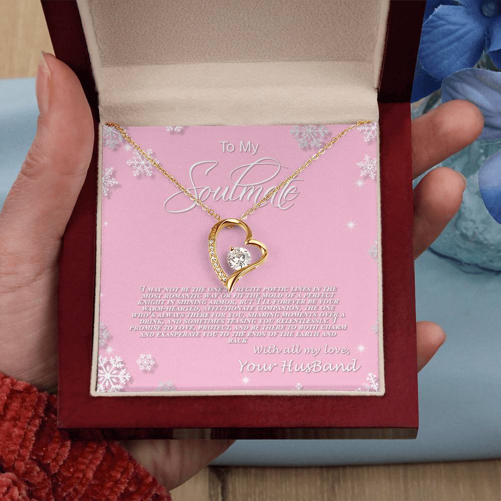 4006b Forever Love Necklace, Gift to My Soulmate with Beautiful Message Card