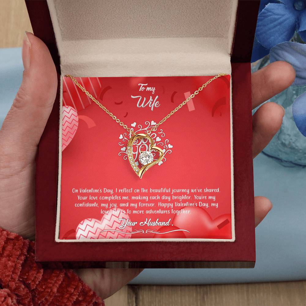 valentine-4a Forever Love Necklace, Gift to my Wife with Beautiful Message Card