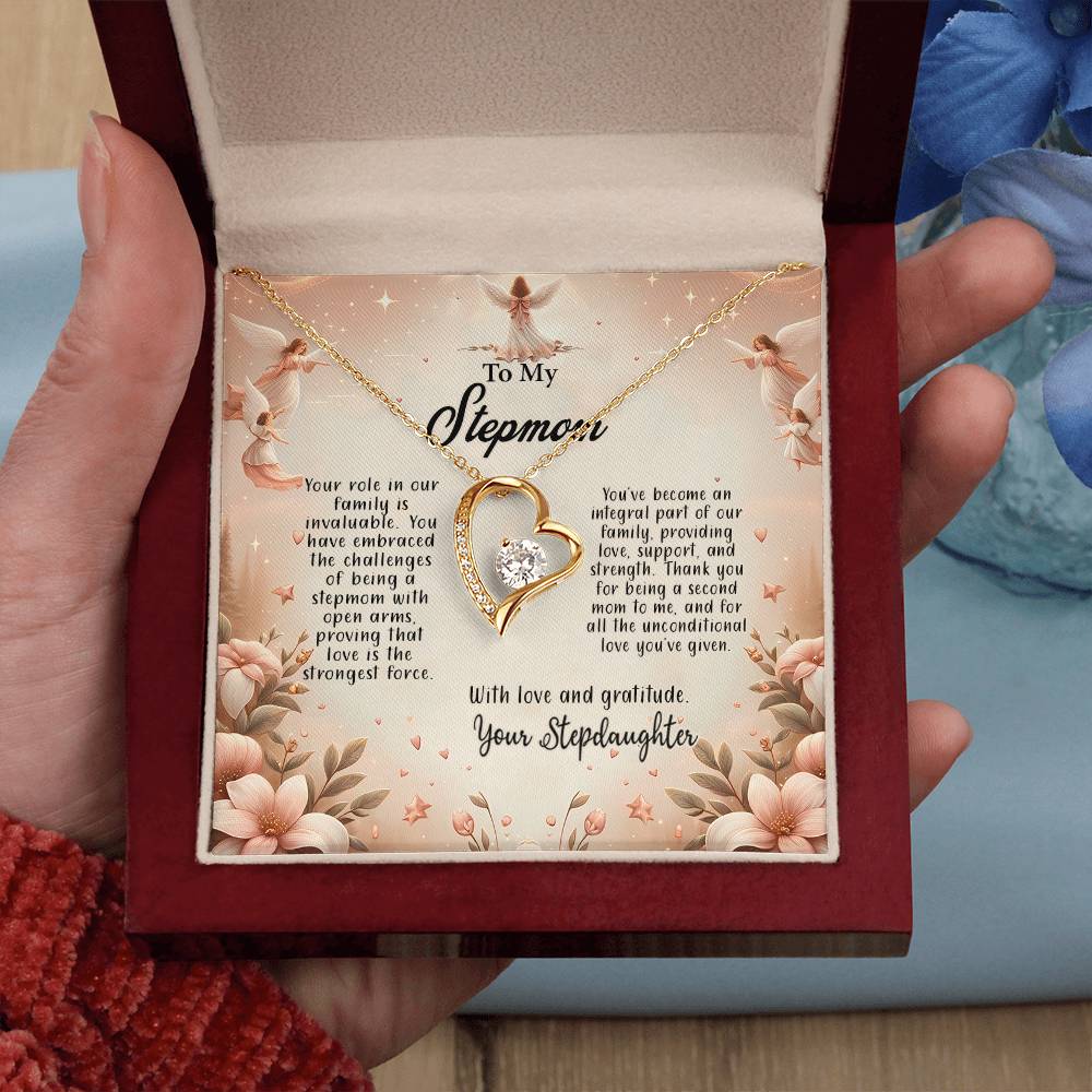 4052b Forever Love Necklace, Gift to my Stepmom with Beautiful Message Card