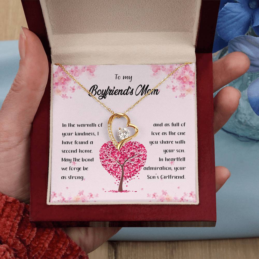 4042c Forever Love Necklace, Gift to my Boyfriend's Mom with Beautiful Message Card