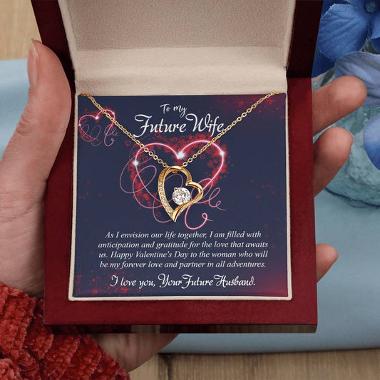 valentine-7d Forever Love Necklace, Gift to my Future Wife with Beautiful Message Card