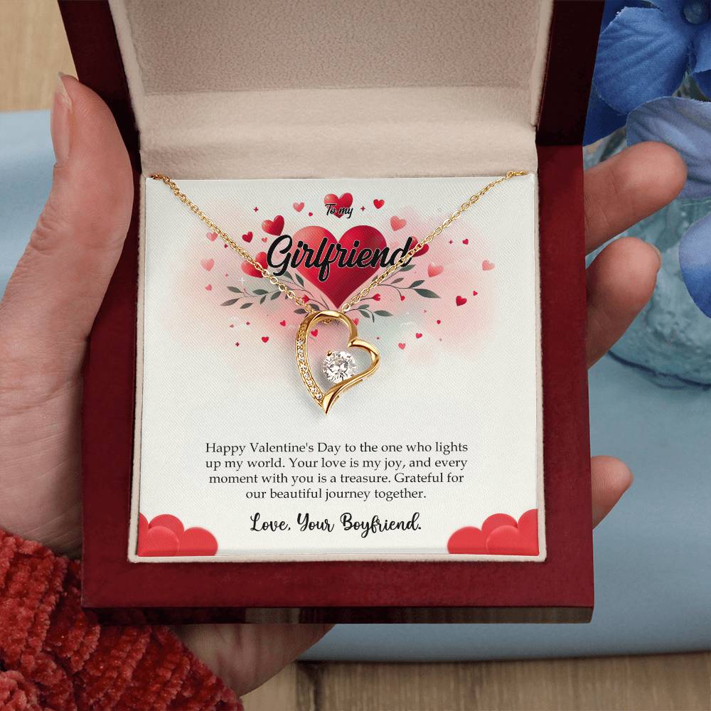 Valentine-st11c Forever Love Necklace, Gift to my Girlfriend with Beautiful Message Card