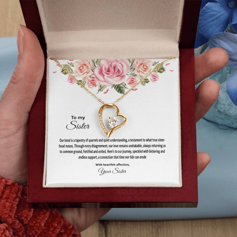 4031c Forever Love Necklace, Gift to my Sister with Beautiful Message Card