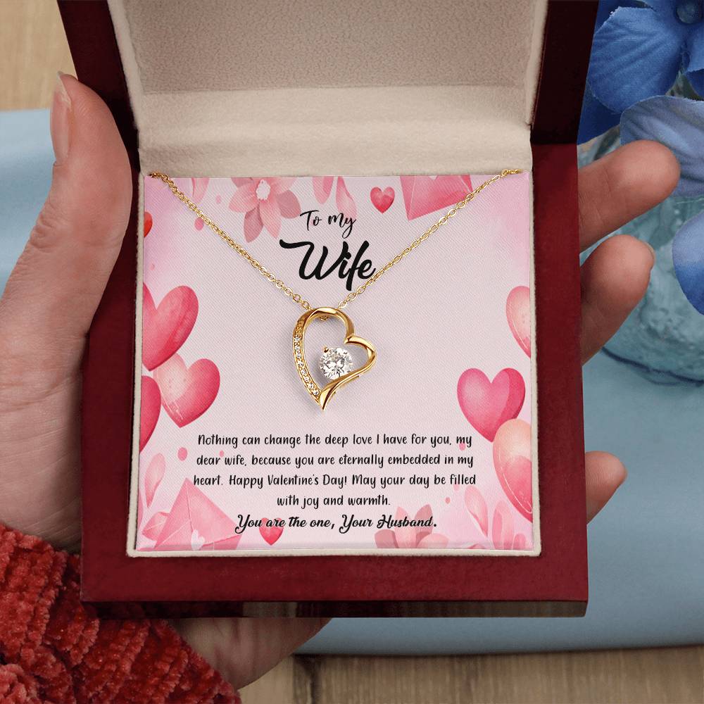 valentine-37a Forever Love Necklace, Gift to my Wife with Beautiful Message Card