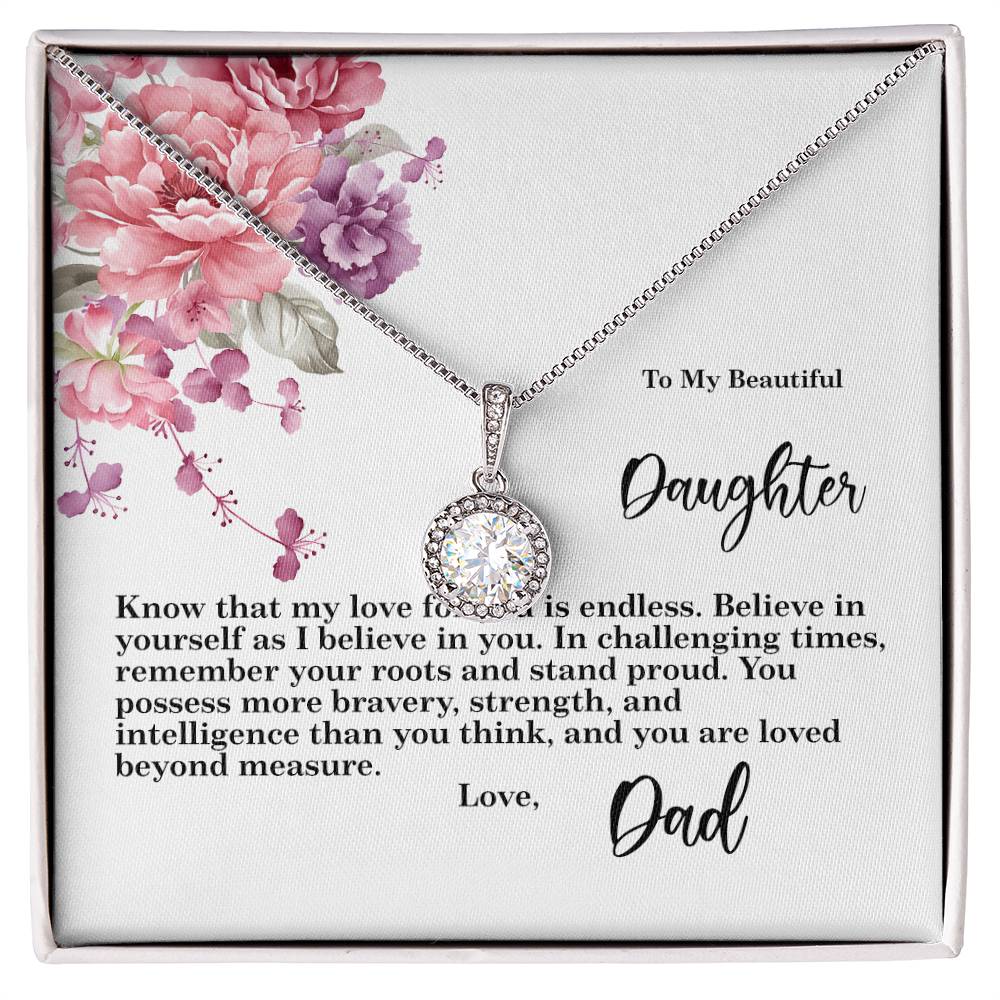 4027b Eternal Hope Necklace, Gift to my Daughter with Beautiful Message Card