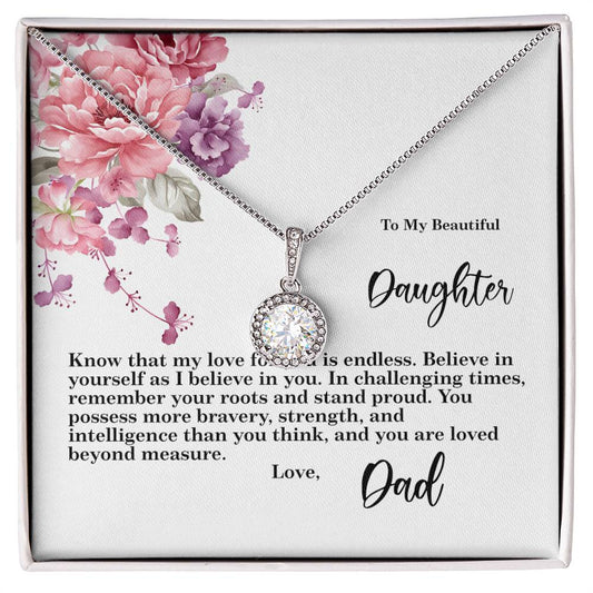 4027b Eternal Hope Necklace, Gift to my Daughter with Beautiful Message Card