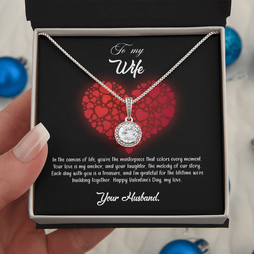 valentine-23a Eternal Hope Necklace, Gift to my Wife with Beautiful Message Card.